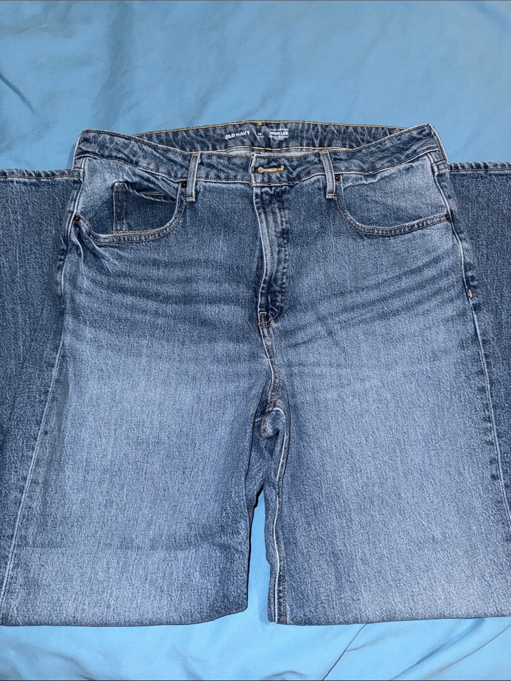 Old Navy Women’s- extra high rise, wide leg Medium Blue Jeans